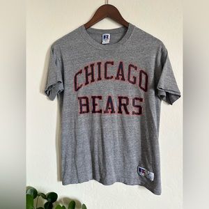 Vintage Chicago Bears T-shirt spell out grey tshirt Russell Athletic tee 80s 90s